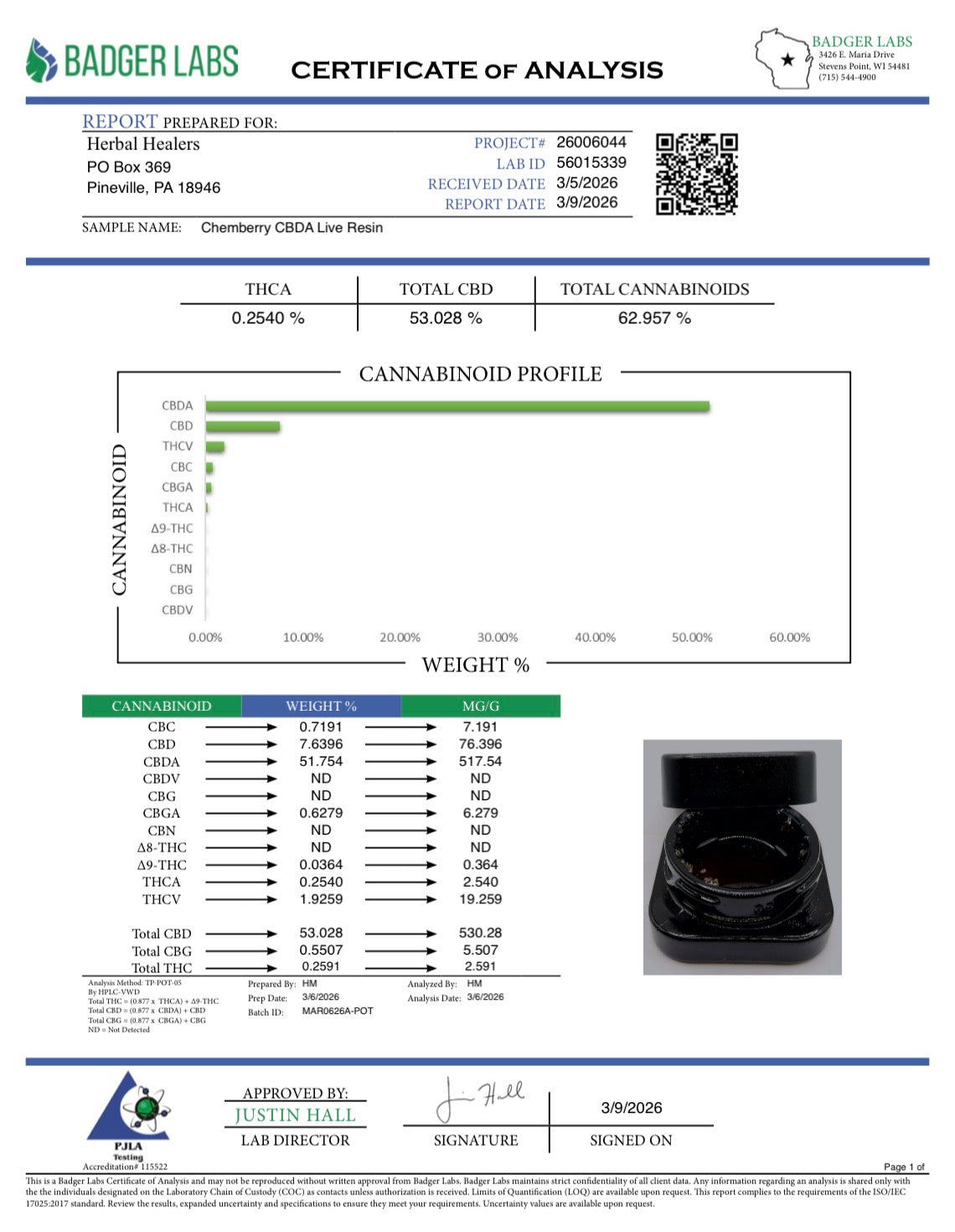 Chem Berry Live Resin (Hybrid - 51.75% CBDA)