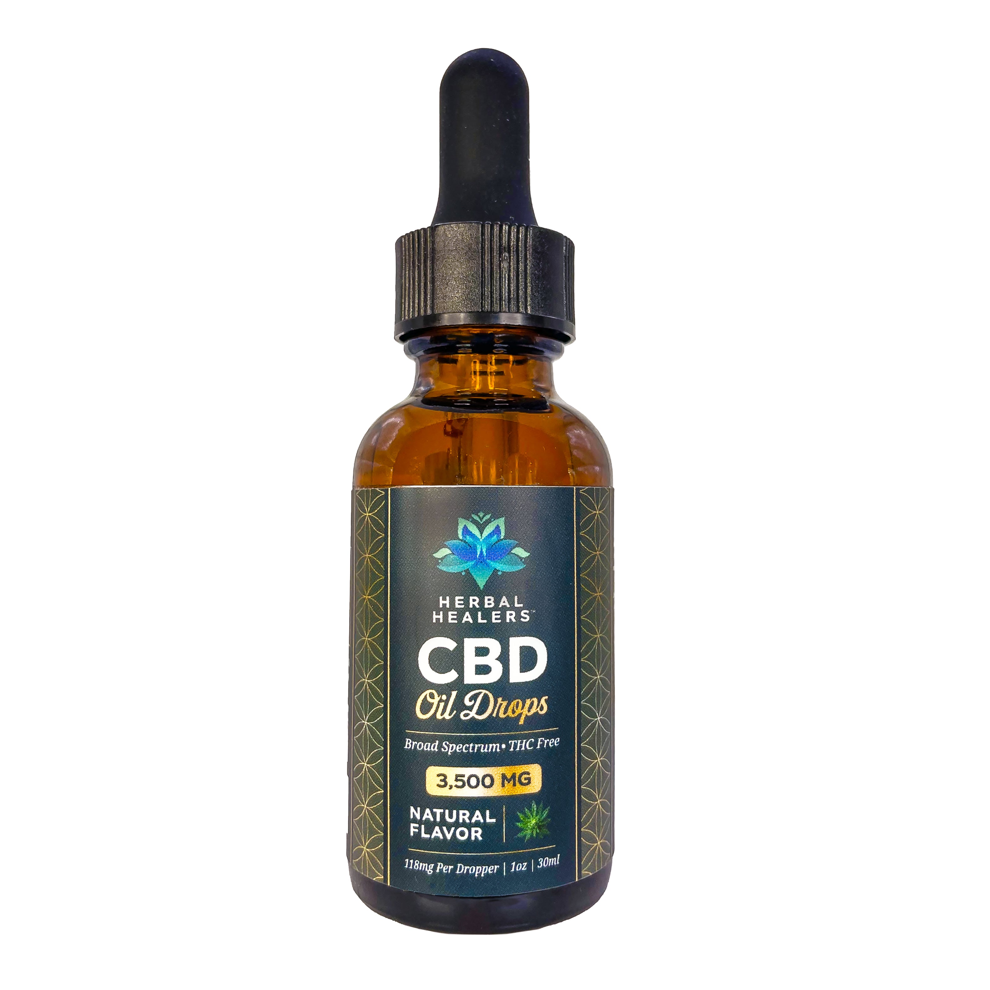 3,500mg CBD Oil Drops - Broad Spectrum/THC Free - Natural Flavor