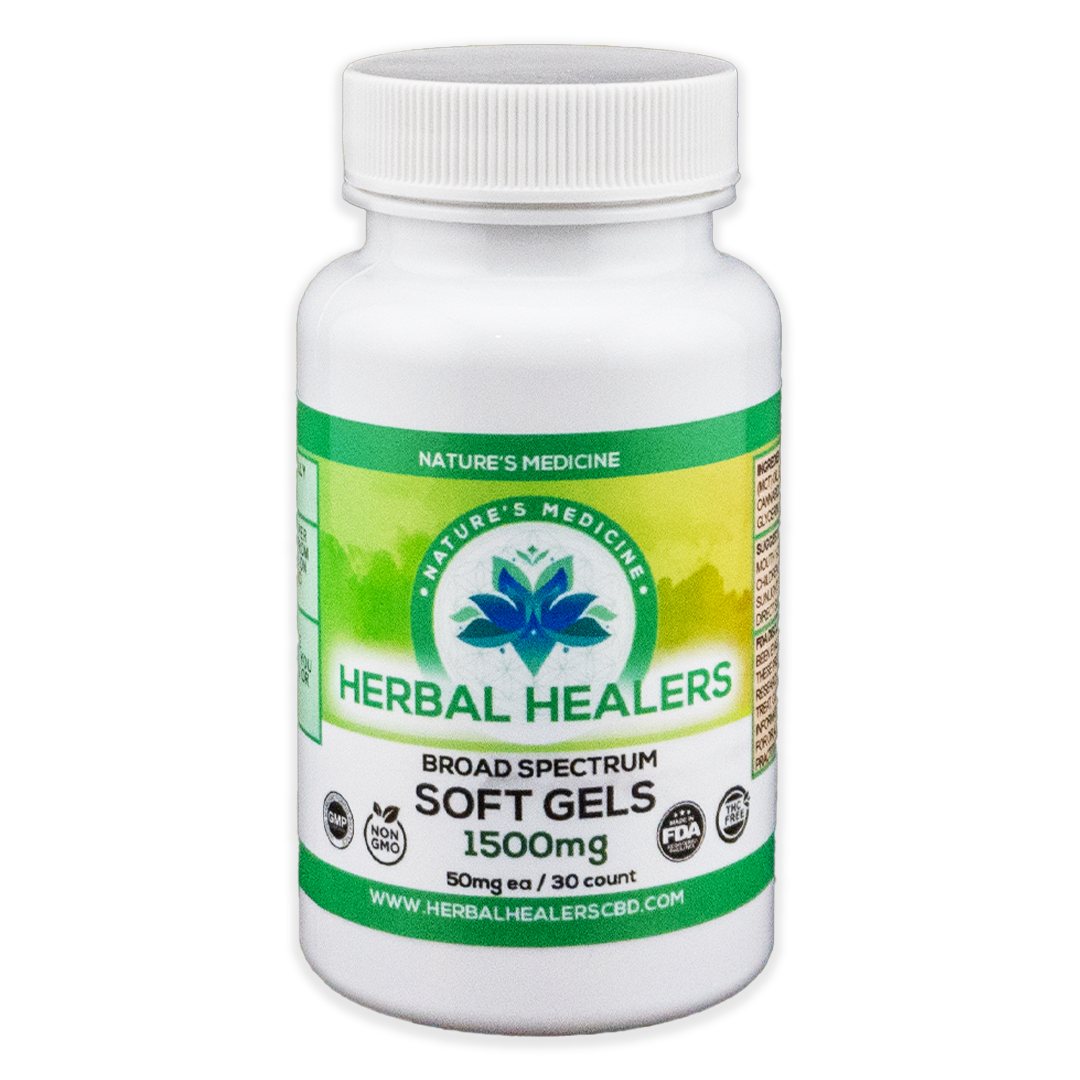 50mg CBD Soft Gels - Broad Spectrum - 30 Count