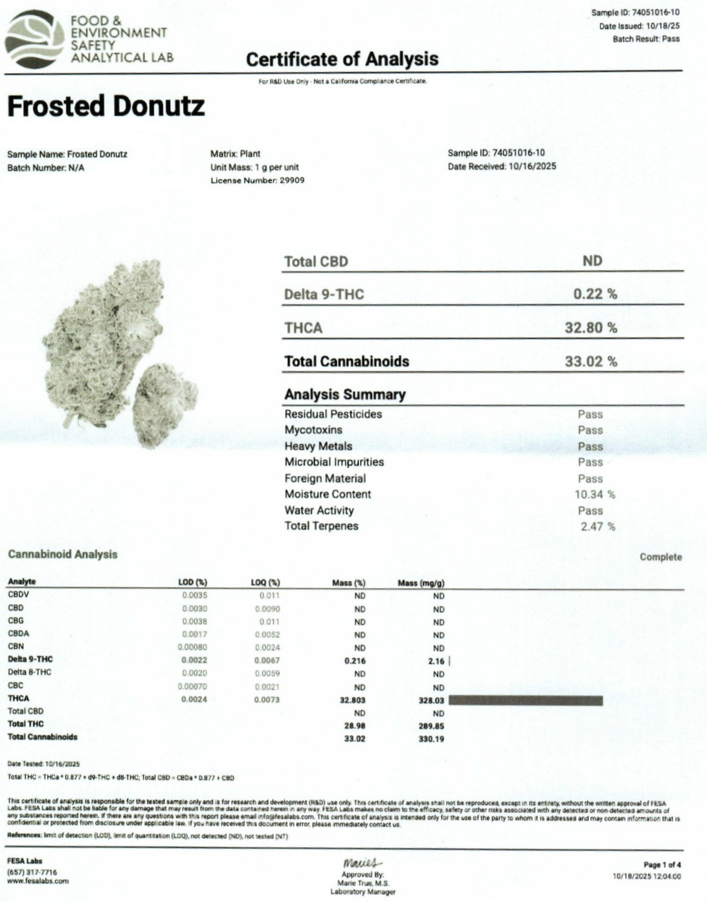 Frosted Donut Indoor (Hybrid- 32.80% THCA)