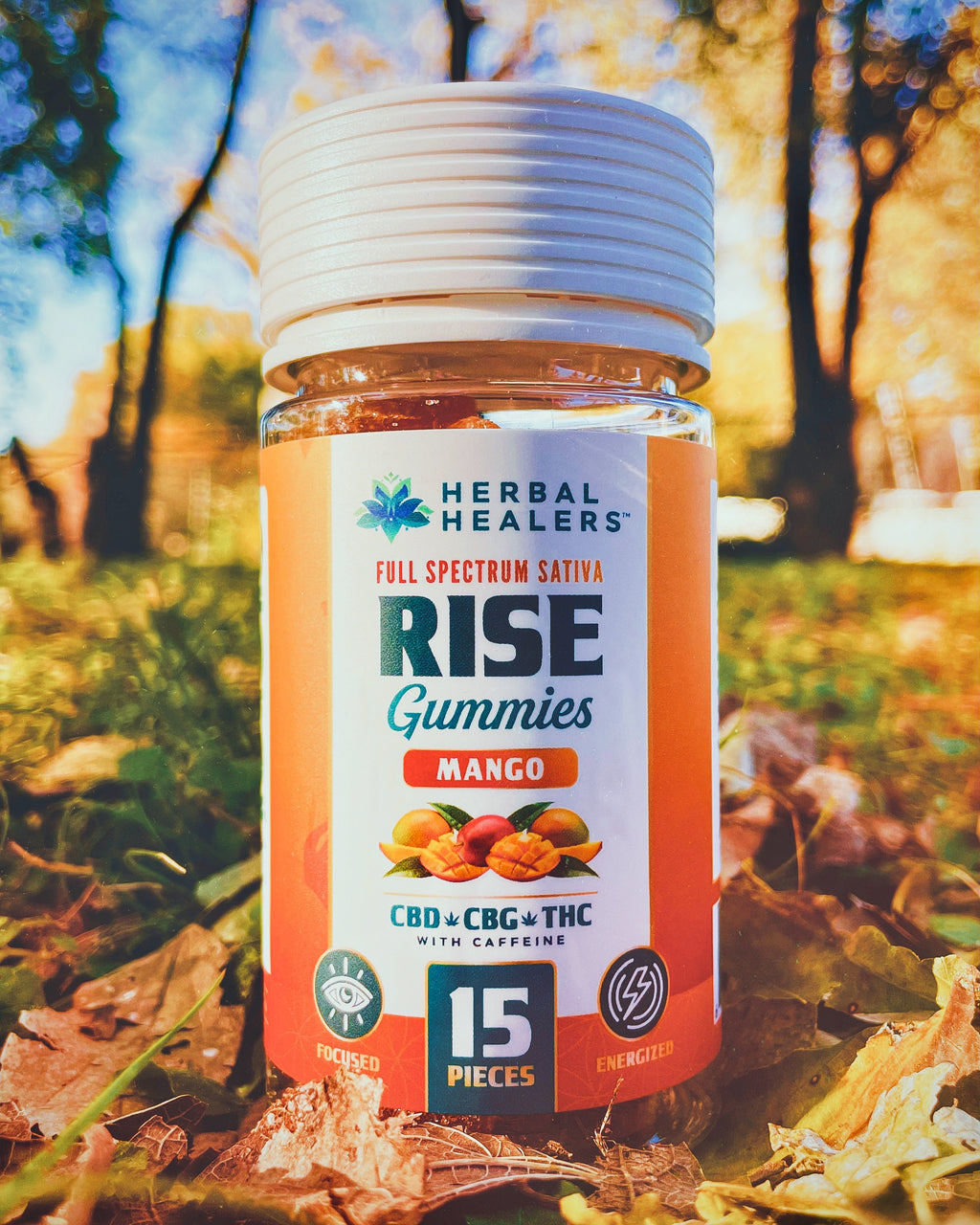 Rise - Mango Daytime Gummies - CBD + CBG + THC - 15 Count - Sativa