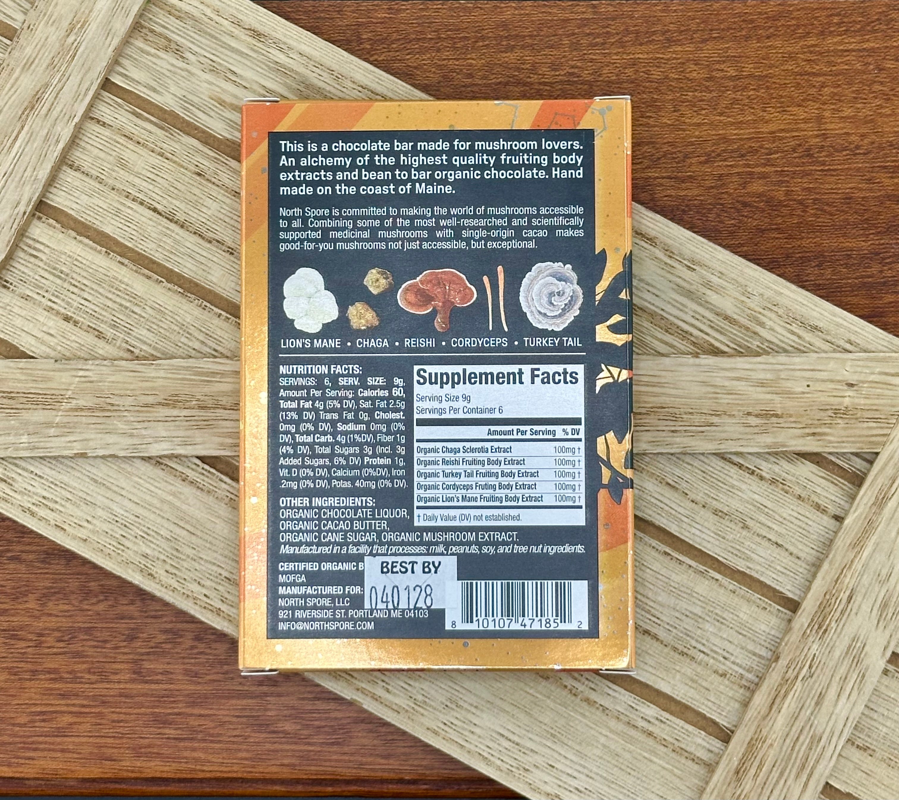 Functional 5 Mushroom 70% Dark Chocolate Bar