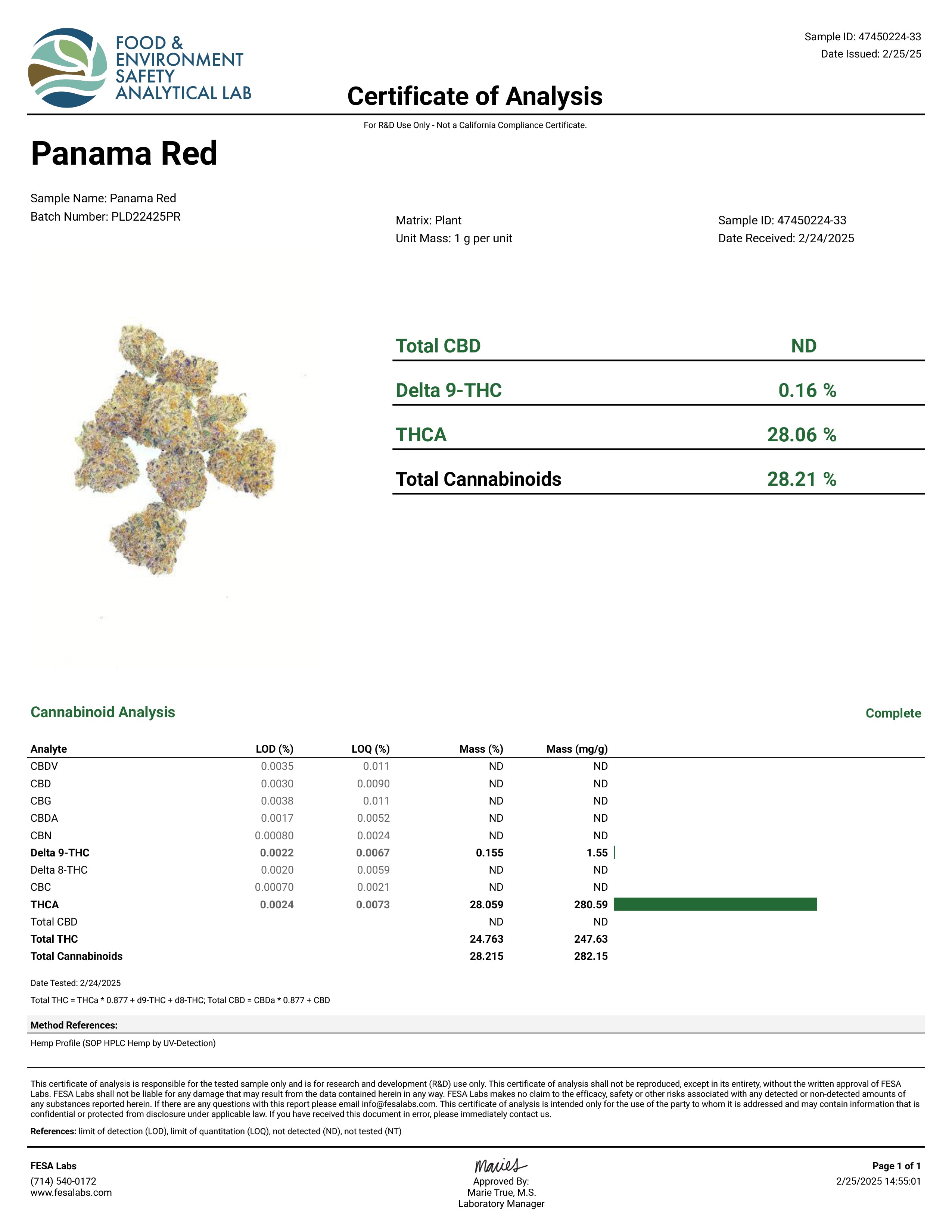 Panama Red (Sativa - 28.06% THCA)