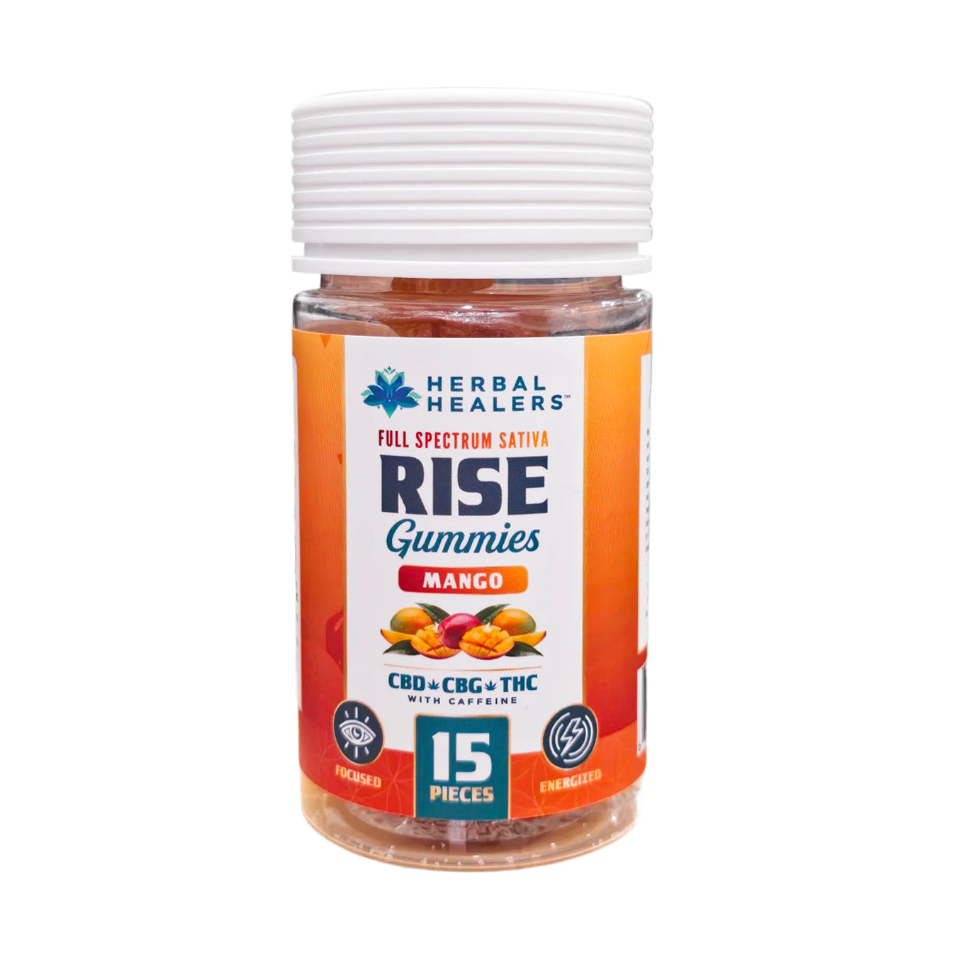 Rise - Mango Daytime Gummies - CBD + CBG + THC - 15 Count - Sativa