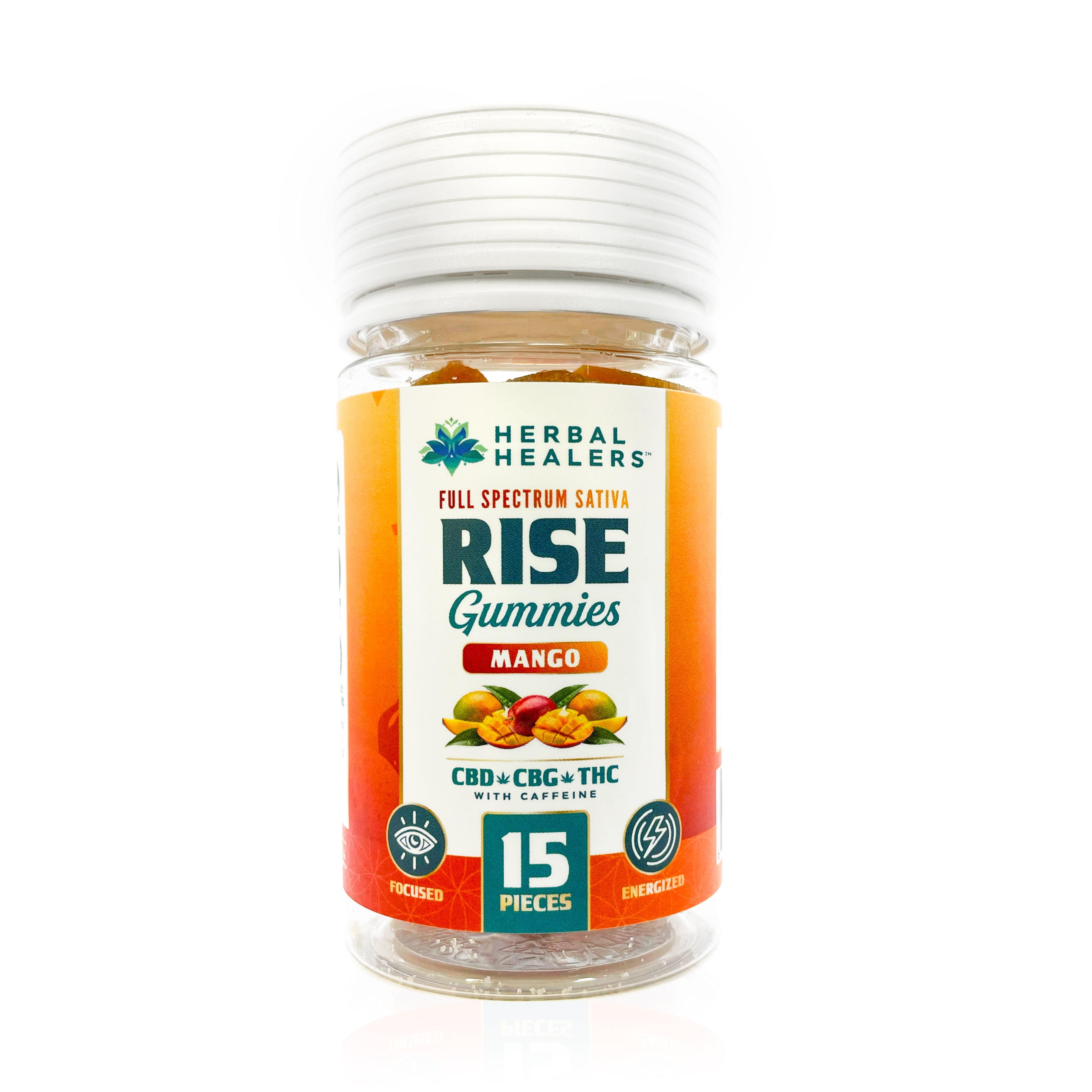 Rise - Mango Daytime Gummies - CBD + CBG + THC - 15 Count - Sativa